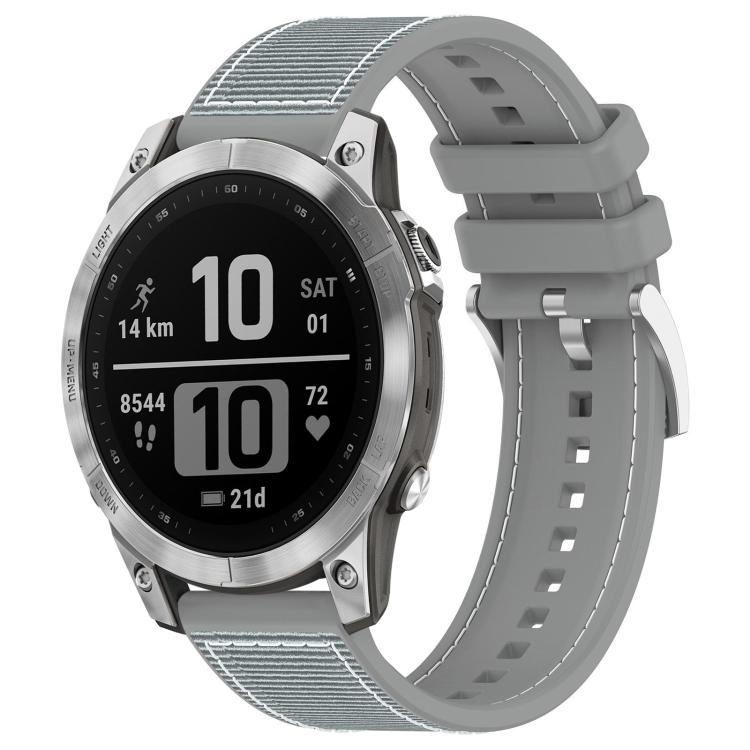 Cinturino per orologio xDfind ibrido in nylon intrecciato e silicone, For Garmin Fenix 8/7X/6X/5X 26mm, For Garmin Fenix 8/7/6/5 22mm, For Garmin Forerunner 220/235/735/735XT 20mm, For Garmin Forerunner 35/30/35J 20mm