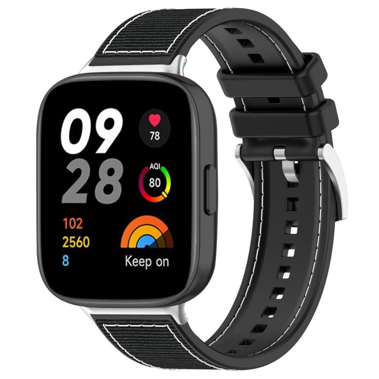 Cinturino per orologio xDfind ibrido in nylon intrecciato e silicone, For Xiaomi Band 9 Pro/Redmi Watch6/5/4 20mm, For Redmi Watch 3 Active/Watch 3 Lite 20mm, For Redmi Watch 3 20mm
