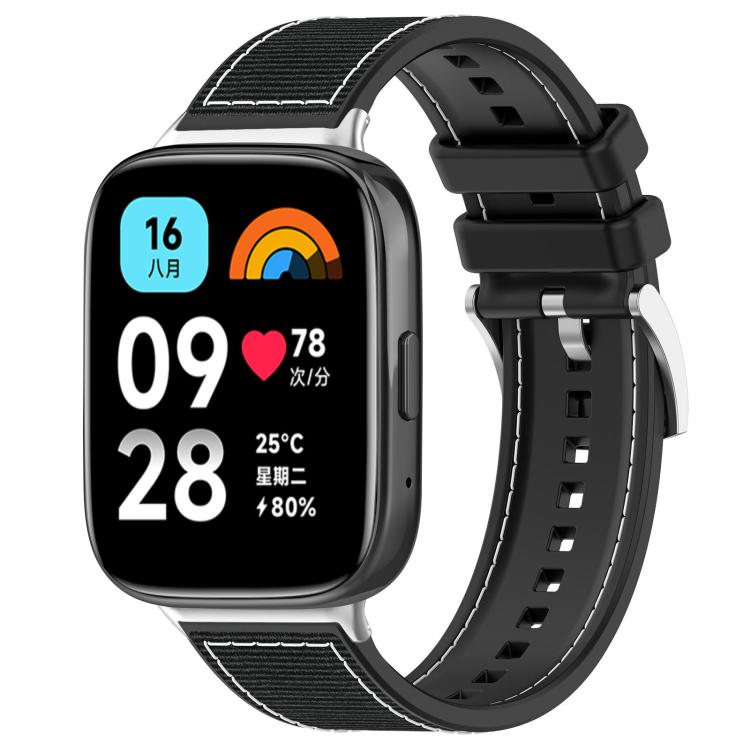 Cinturino per orologio xDfind ibrido in nylon intrecciato e silicone, For Xiaomi Band 9 Pro/Redmi Watch6/5/4 20mm, For Redmi Watch 3 Active/Watch 3 Lite 20mm, For Redmi Watch 3 20mm