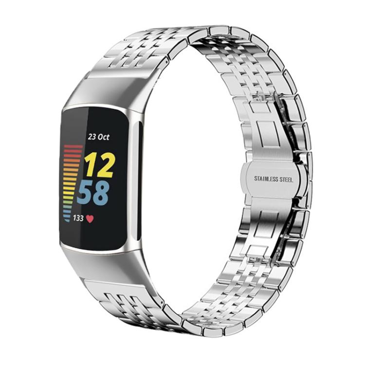 Cinturino per orologio xDfind in acciaio inossidabile massiccio a sette maglie, For Fitbit Charge 6 / 5 18mm, For Fitbit Versa 4 / 3 / Sense2 / 1 20mm, For Fitbit Charge 4 / 3 18mm