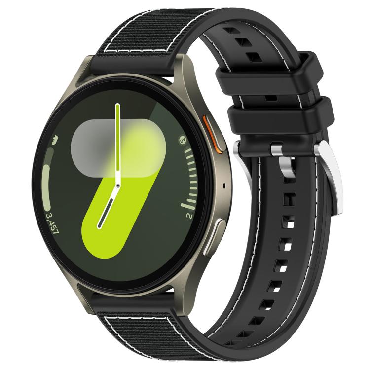 Cinturino per orologio xDfind ibrido in nylon intrecciato e silicone, For Samsung Galaxy Watch Ultra/Ultra 2025 22mm, For Samsung Galaxy Watch 7 / 6 / 5 / FE 20mm, For Samsung Galaxy Fit3 SM-R390 18mm