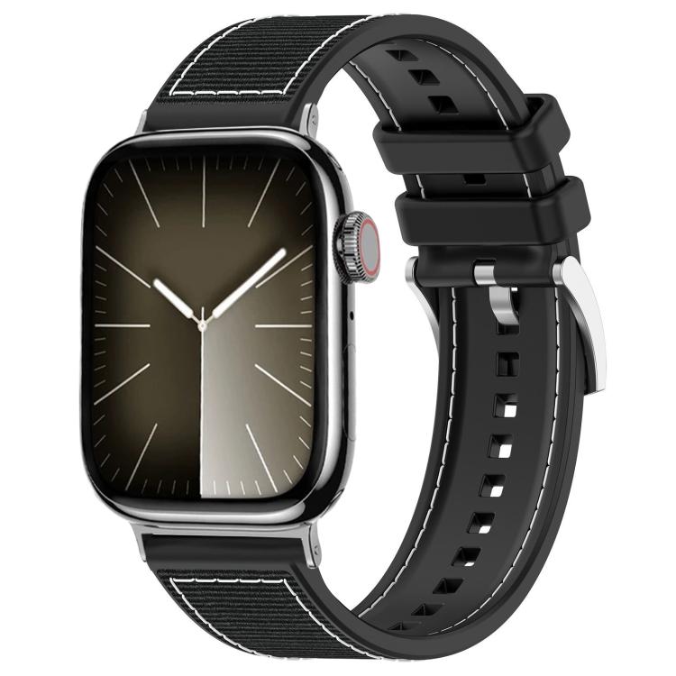Cinturino per orologio xDfind ibrido in nylon intrecciato e silicone, For Apple Watch 42 / 44 / 45 / 46 / 49mm 22mm, For Apple Watch 38 / 40 / 41 / S10 42mm 20mm