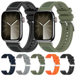 Cinturino per orologio xDfind ibrido in nylon intrecciato e silicone, For Apple Watch 42 / 44 / 45 / 46 / 49mm 22mm, For Apple Watch 38 / 40 / 41 / S10 42mm 20mm