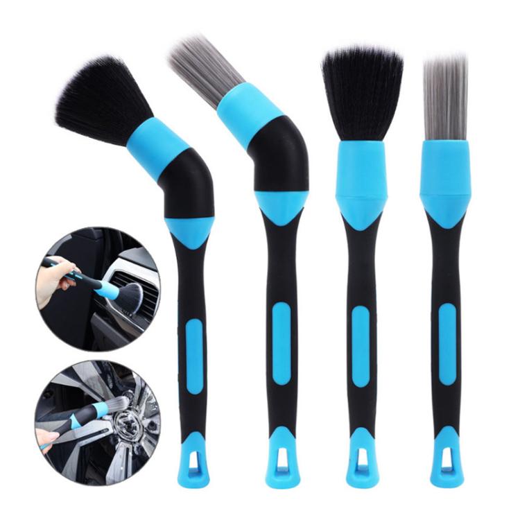 Set di 3 spazzole per la pulizia dell'auto con setole morbide e gomito.