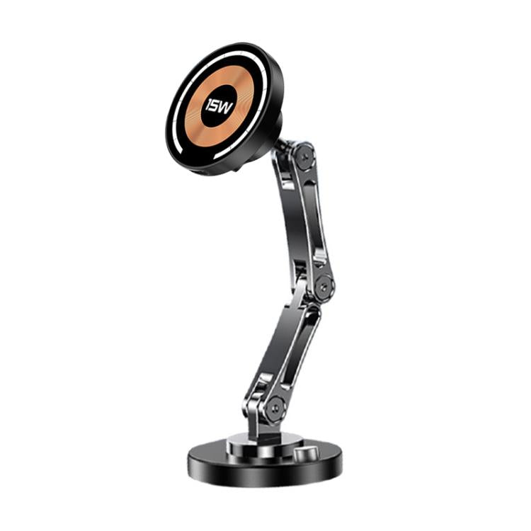 Supporto per auto con caricatore rapido wireless magnetico e adesivo girevole a 360 gradi da 15 W, 3-folding, 2-folding