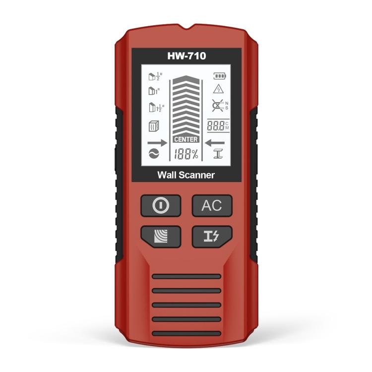 HW-710 Scanner da parete 5 in 1, rilevatore di metalli, individua montanti, strumento di misurazione