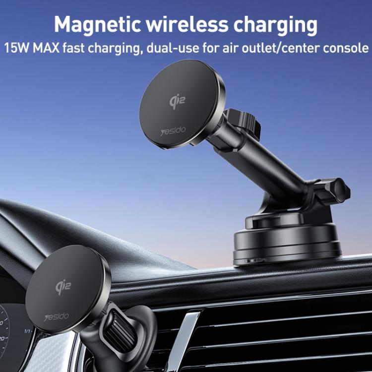 Supporto da tavolo/auto con ricarica wireless Yesido DS30 2 in 1 da 15 W