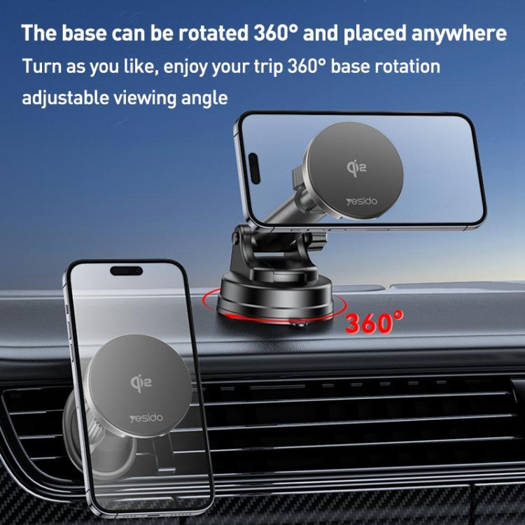 Supporto da tavolo/auto con ricarica wireless Yesido DS30 2 in 1 da 15 W