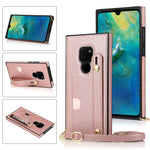 Custodia protettiva antiurto PU + TPU con cinturino da polso con cordino a tracolla e supporto e slot per schede, For Huawei Mate 20, For Huawei Mate 20 Lite, For Huawei Mate 20 Pro, For Huawei Mate 30