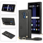 Custodia protettiva antiurto PU + TPU con cinturino da polso con cordino a tracolla e supporto e slot per schede, For Huawei Mate 20, For Huawei Mate 20 Lite, For Huawei Mate 20 Pro, For Huawei Mate 30