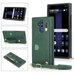 Custodia protettiva antiurto PU + TPU con cinturino da polso con cordino a tracolla e supporto e slot per schede, For Huawei Mate 20, For Huawei Mate 20 Lite, For Huawei Mate 20 Pro, For Huawei Mate 30
