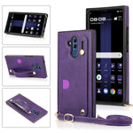Custodia protettiva antiurto PU + TPU con cinturino da polso con cordino a tracolla e supporto e slot per schede, For Huawei Mate 20, For Huawei Mate 20 Lite, For Huawei Mate 20 Pro, For Huawei Mate 30