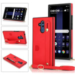 Custodia protettiva antiurto PU + TPU con cinturino da polso con cordino a tracolla e supporto e slot per schede, For Huawei Mate 20, For Huawei Mate 20 Lite, For Huawei Mate 20 Pro, For Huawei Mate 30