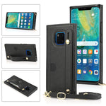 Custodia protettiva antiurto PU + TPU con cinturino da polso con cordino a tracolla e supporto e slot per schede, For Huawei Mate 20, For Huawei Mate 20 Lite, For Huawei Mate 20 Pro, For Huawei Mate 30