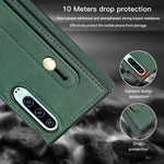 Custodia protettiva antiurto PU + TPU con cinturino da polso con cordino a tracolla e supporto e slot per schede, For Huawei P30, For Huawei P30 Lite, For Huawei P30 Pro, For Huawei P40