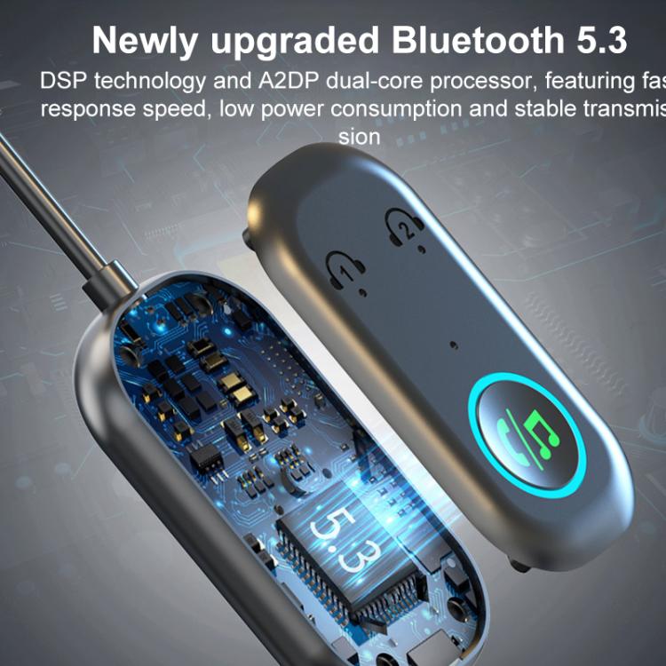 BR08T 2 in 1 Ricevitore AUX Bluetooth per auto Trasmettitore Adattatore audio Bluetooth, BR08T