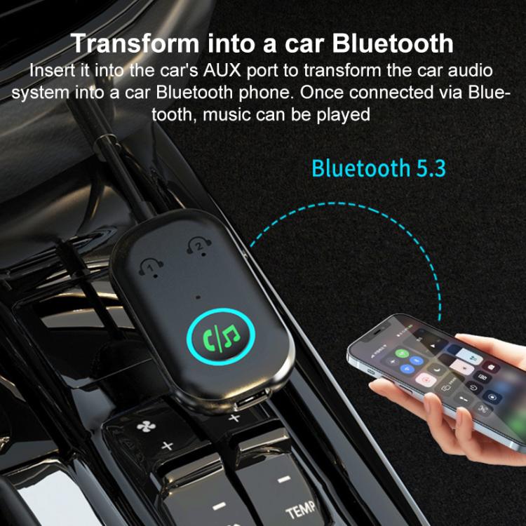 BR08T 2 in 1 Ricevitore AUX Bluetooth per auto Trasmettitore Adattatore audio Bluetooth, BR08T