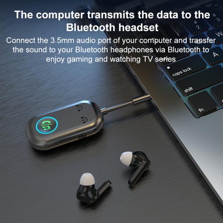 BR08T 2 in 1 Ricevitore AUX Bluetooth per auto Trasmettitore Adattatore audio Bluetooth, BR08T
