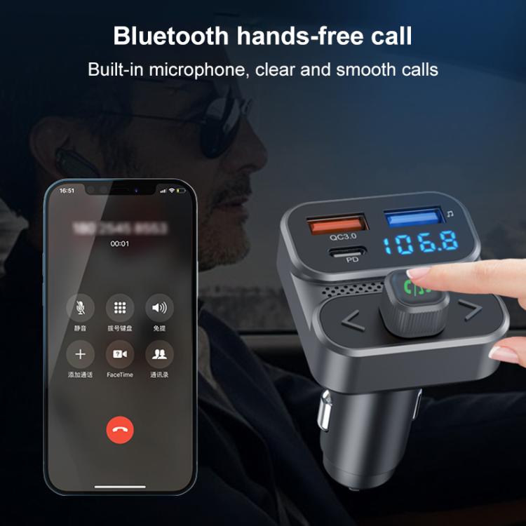 BC95 Bluetooth per auto, chiamate in vivavoce, ricarica rapida PD36W, monitoraggio della tensione dell'auto, BC95