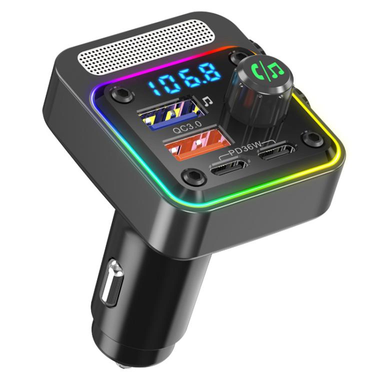 Autoradio BC91 con Bluetooth, vivavoce, ricarica rapida PD36W e luce ambientale., BC91