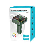 Autoradio BC91 con Bluetooth, vivavoce, ricarica rapida PD36W e luce ambientale., BC91