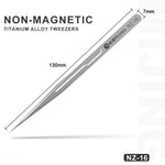 Pinzette Mijing NZ-16 ultraleggere non magnetiche in lega di titanio da 0,1 mm, Mijing NZ-16