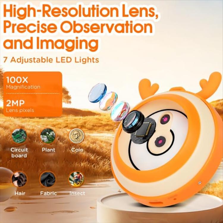 Microscopio digitale per bambini con schermo IPS 2 pollici