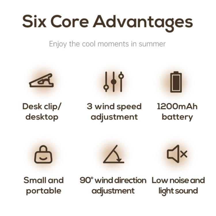 Mini ventilatore elettrico multifunzione con clip DQ259