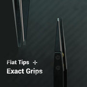 2uul TW32 Black K Flat Tip ESD-Safe Ceramic Tweezers, 2uul TW32