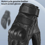 Guanti da moto retrò GHOST RACING GR-ST11 in vera pelle con dita intere per touchscreen., M, L, XL, XXL