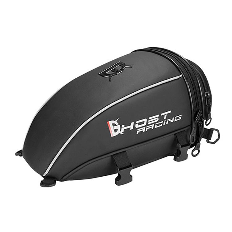 GHOST RACING GR-CWB06 Borsa posteriore per moto in pelle PU, borsa da viaggio per sedile posteriore, zaino