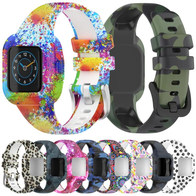 Cinturino per orologio in silicone stampato con fibbia in acciaio xDfind, For GarminFit JR3 / Garmin Vivofit JR 3