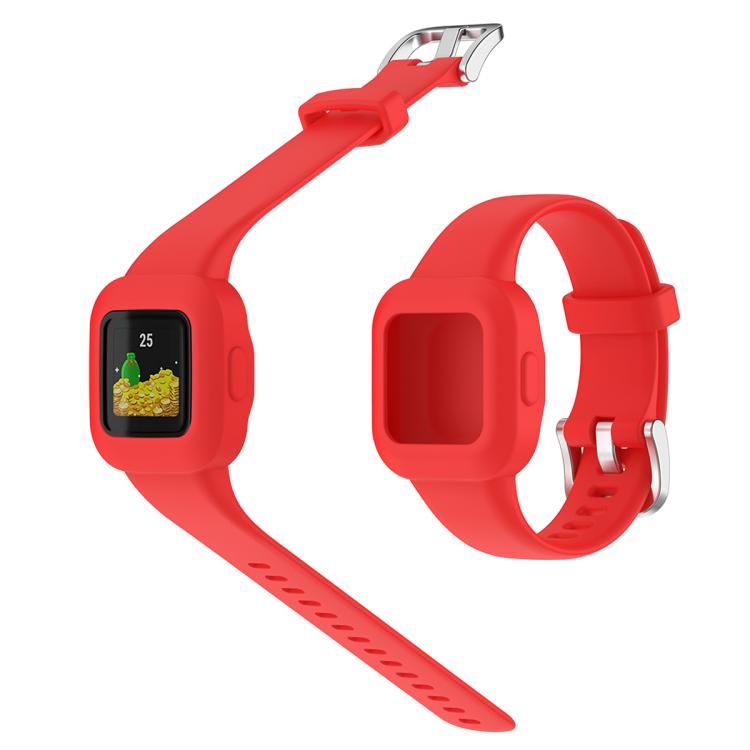 Cinturino per orologio xDfind in silicone tinta unita con fibbia in acciaio argentato, For GarminFit JR3 / Garmin Vivofit JR 3