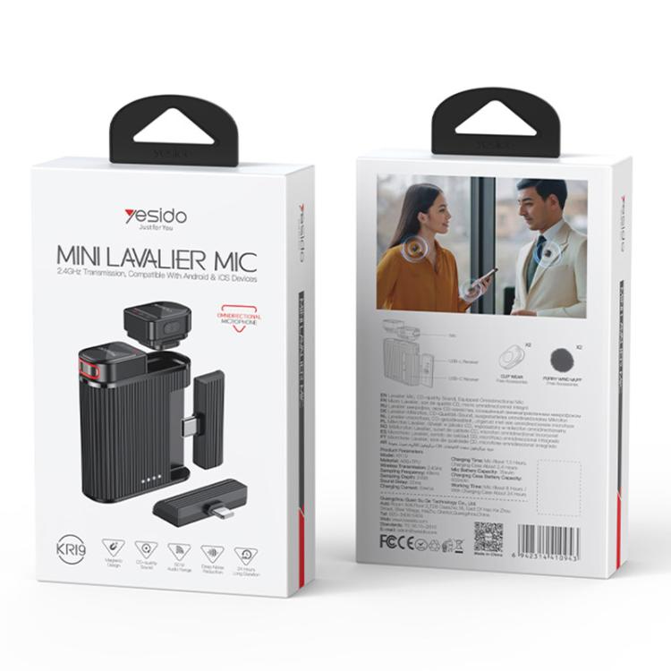 Microfono lavalier wireless Yesido KR19 2 in 1
