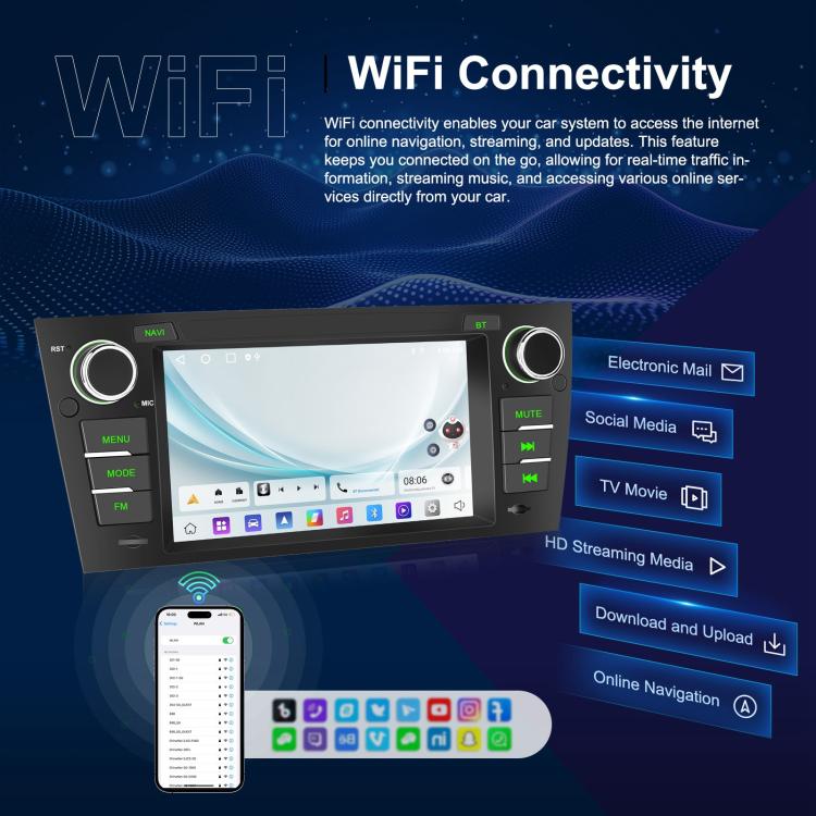 Per BMW Serie 3 E90 Android 15 7 pollici Auto CarPlay Navigazione Auto Immagine Retromarcia Integrata, Standard, Standard+AHD+Microphone