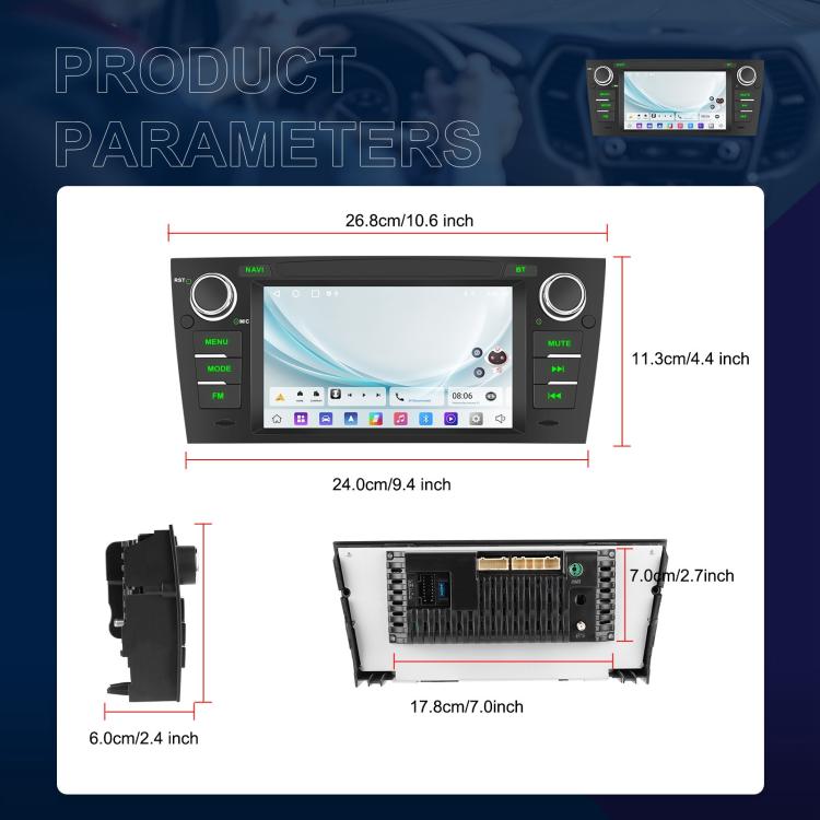 Per BMW Serie 3 E90 Android 15 7 pollici Auto CarPlay Navigazione Auto Immagine Retromarcia Integrata, Standard, Standard+AHD+Microphone