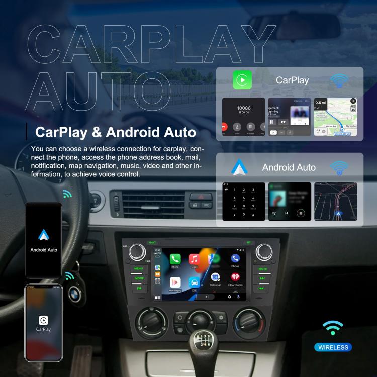 Per BMW Serie 3 E90 Android 15 7 pollici Auto CarPlay Navigazione Auto Immagine Retromarcia Integrata, Standard, Standard+AHD+Microphone