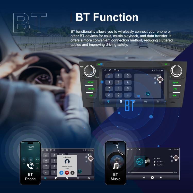 Per BMW Serie 3 E90 Android 15 7 pollici Auto CarPlay Navigazione Auto Immagine Retromarcia Integrata, Standard, Standard+AHD+Microphone