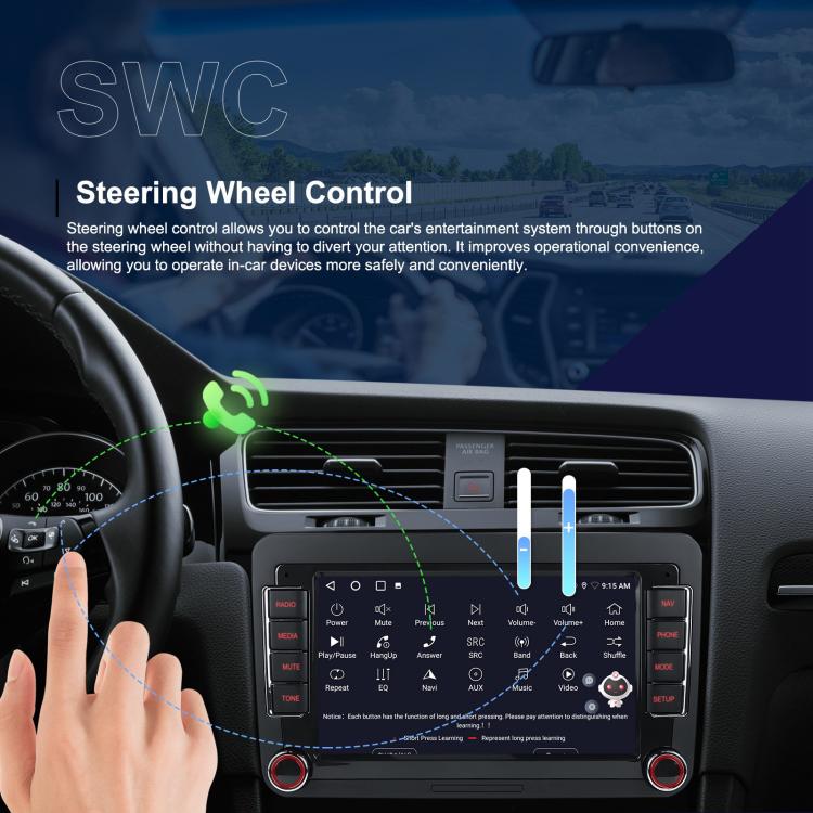 Per Volkswagen, lettore per auto Android da 15,9 pollici con schermo da 9 pollici, sistema di controllo centrale dell'auto e navigazione., Standard, Standard+AHD+Microphone