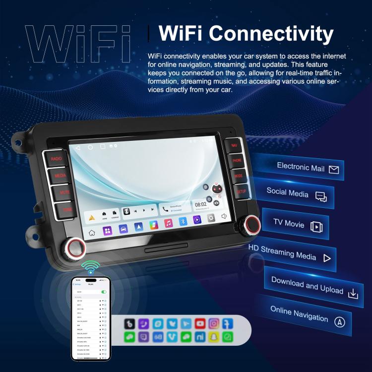 Per Volkswagen, lettore per auto Android da 15,9 pollici con schermo da 9 pollici, sistema di controllo centrale dell'auto e navigazione., Standard, Standard+AHD+Microphone