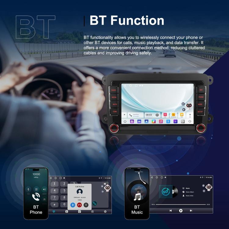 Per Volkswagen, lettore per auto Android da 15,9 pollici con schermo da 9 pollici, sistema di controllo centrale dell'auto e navigazione., Standard, Standard+AHD+Microphone