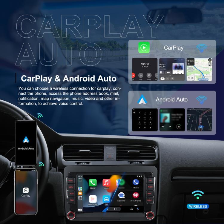 Per Volkswagen, lettore per auto Android da 15,9 pollici con schermo da 9 pollici, sistema di controllo centrale dell'auto e navigazione., Standard, Standard+AHD+Microphone