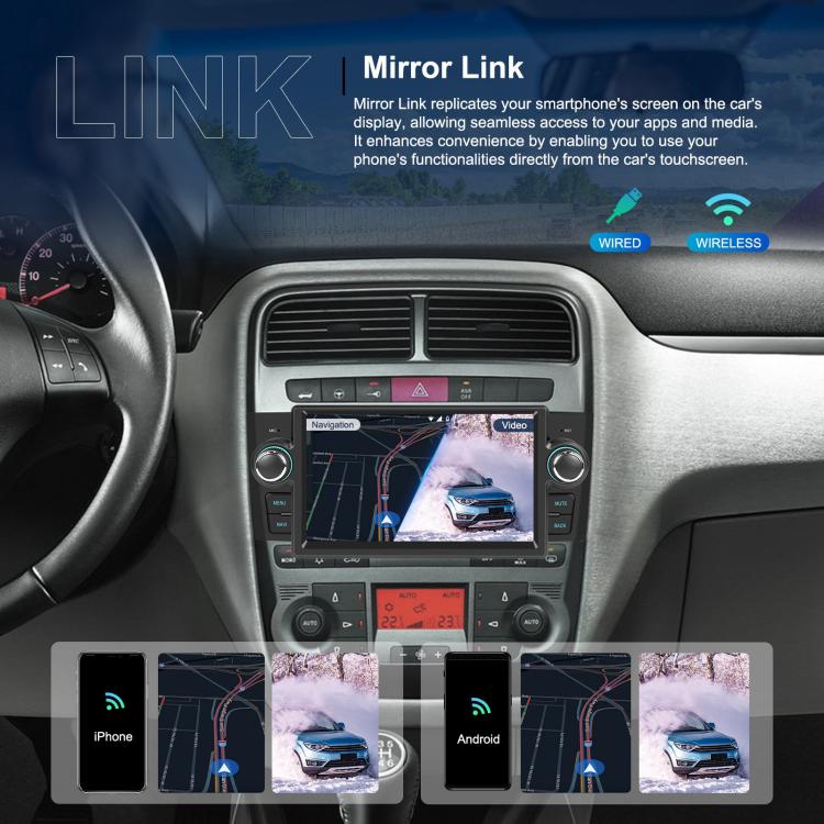 Per Fiat Punto 2005-2009 Android 15 7 pollici 2G+64G Controllo centrale auto Audio Video Navigazione, Standard, Standard+AHD+Microphone