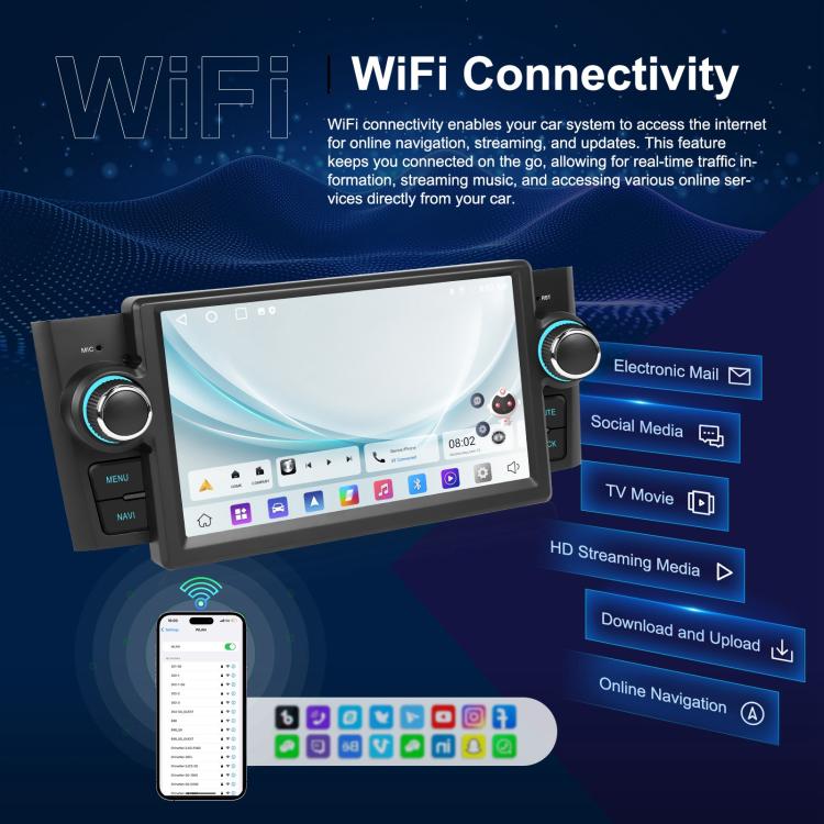 Per Fiat Punto 2005-2009 Android 15 7 pollici 2G+64G Controllo centrale auto Audio Video Navigazione, Standard, Standard+AHD+Microphone