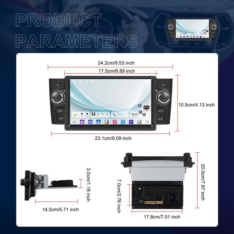Per Fiat Punto 2005-2009 Android 15 7 pollici 2G+64G Controllo centrale auto Audio Video Navigazione, Standard, Standard+AHD+Microphone