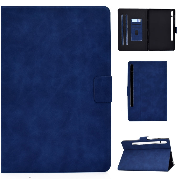 Custodia in pelle a conchiglia orizzontale con struttura in pelle bovina con supporto e slot per schede e sonno / risveglio, For Samsung Galaxy Tab A7 (2020) T500, For Samsung Galaxy Tab S8 / Galaxy Tab S7 11.0 T870, For iPad Air 2022 / 2020 10.9
