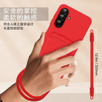 Custodia per telefono in silicone liquido tinta unita con tasca integrata (Gen2) e cordino corto., For Samsung Galaxy A26 5G, For Samsung Galaxy A05 / M05 / F05 4G, For Samsung Galaxy A16 4G / 5G, For Samsung Galaxy A06 4G                              ...