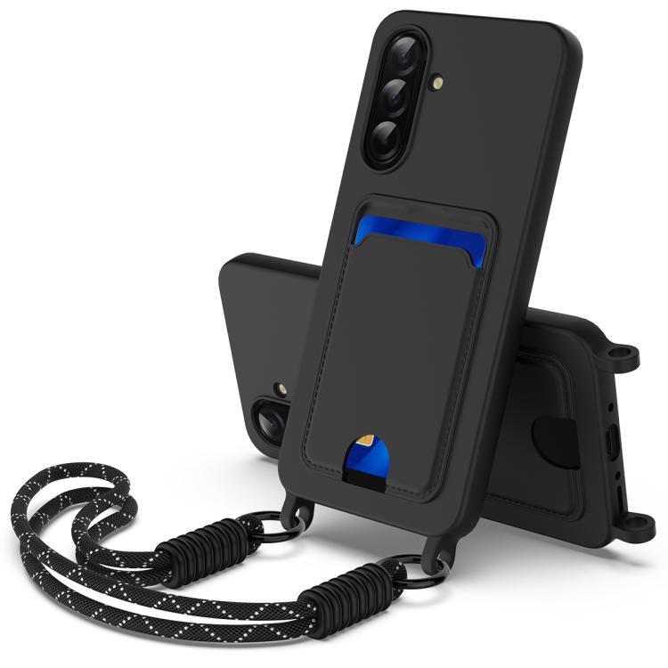 Custodia per telefono in silicone liquido tinta unita con tasca integrata (Gen2) e cordino corto., For Samsung Galaxy A26 5G, For Samsung Galaxy A05 / M05 / F05 4G, For Samsung Galaxy A16 4G / 5G, For Samsung Galaxy A06 4G                              ...
