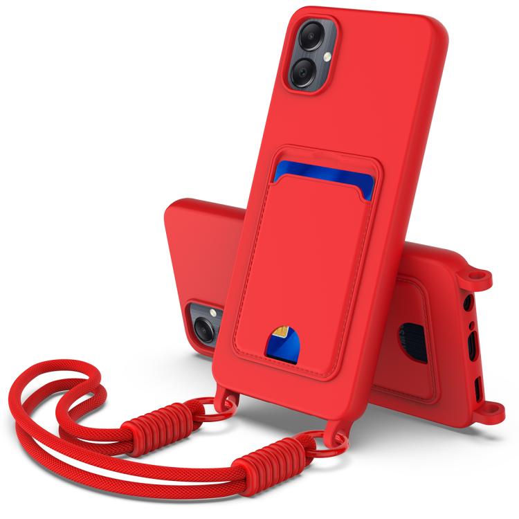 Custodia per telefono in silicone liquido tinta unita con tasca integrata (Gen2) e cordino corto., For Samsung Galaxy A26 5G, For Samsung Galaxy A05 / M05 / F05 4G, For Samsung Galaxy A16 4G / 5G, For Samsung Galaxy A06 4G                              ...