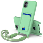 Custodia per telefono in silicone liquido tinta unita con tasca integrata (Gen2) e cordino corto., For Samsung Galaxy A26 5G, For Samsung Galaxy A05 / M05 / F05 4G, For Samsung Galaxy A16 4G / 5G, For Samsung Galaxy A06 4G                              ...